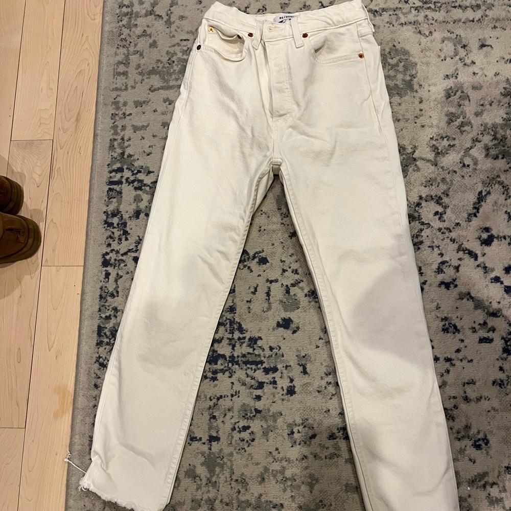 Re done cream jeans